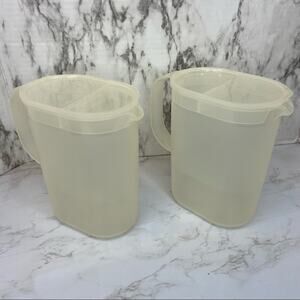 Vintage Clear Tupperware Beverage Container 1 Quart Each